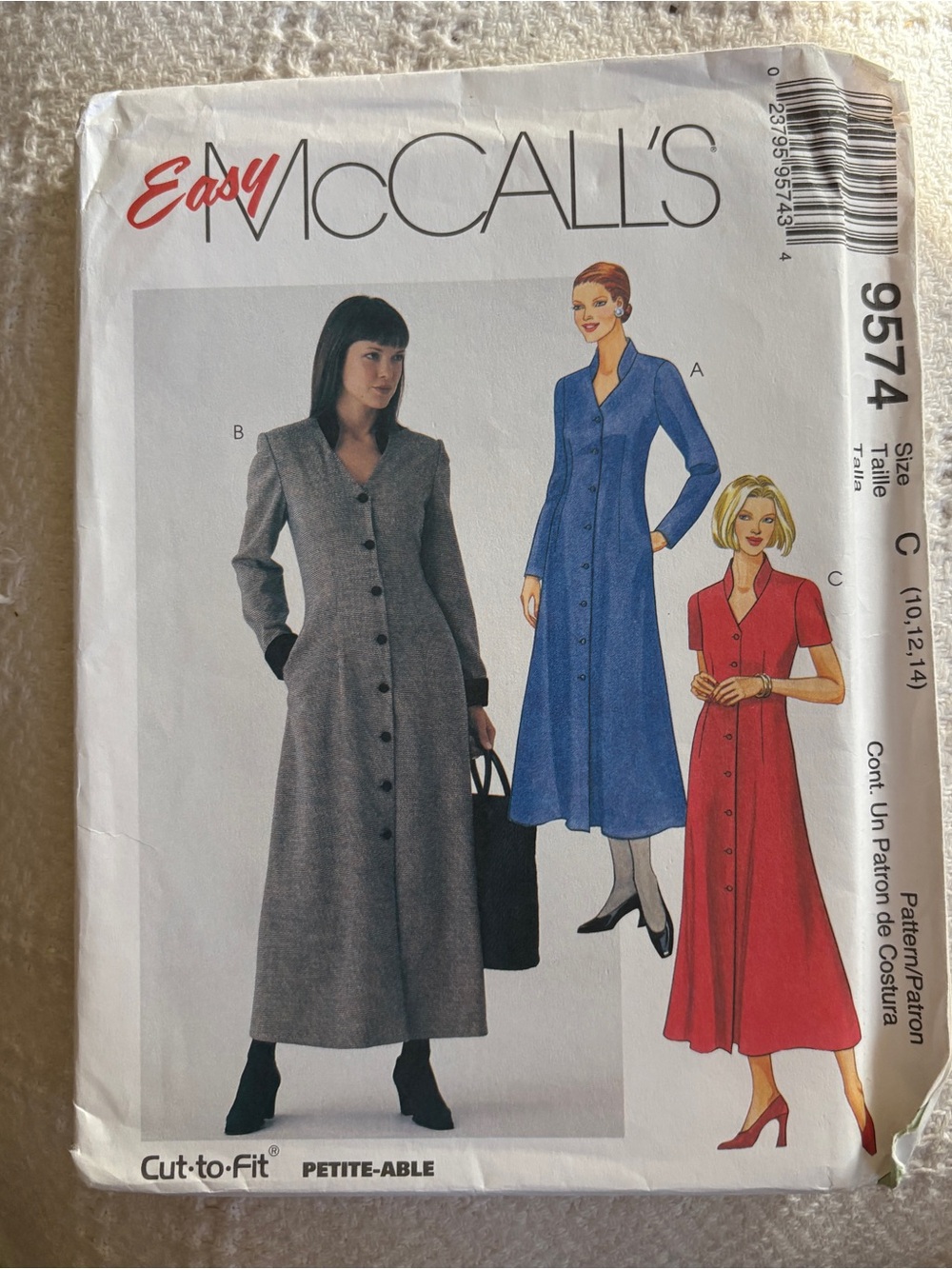 Easy McCall’s Pattern 9574 C for Misses’ Dresses